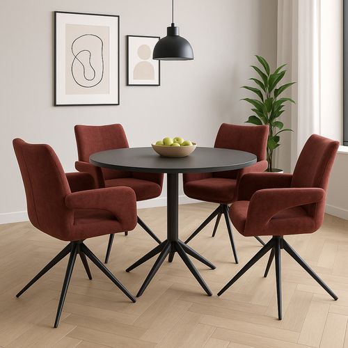 Chaise De Salle à Manger Hwc-o78 Chenille (310 G/m²) Rouge-brun