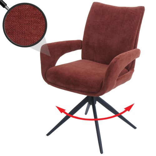 Chaise De Salle à Manger Hwc-o78 Chenille (310 G/m²) Rouge-brun