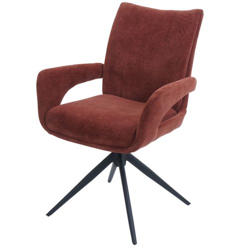 Chaise De Salle à Manger Hwc-o78 Chenille (310 G/m²) Rouge-brun