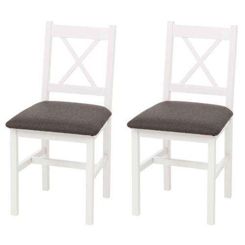 Lot De 2 Chaises De Salle à Manger Hwc-f77 Blanches, Rembourrage Gris