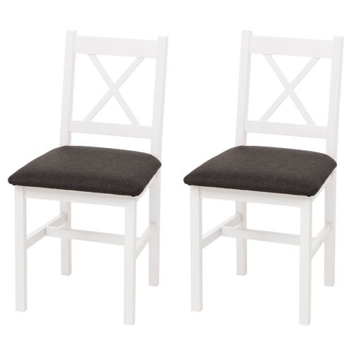 Lot De 2 Chaises De Salle à Manger Hwc-f77 Blanches, Rembourrage Noir
