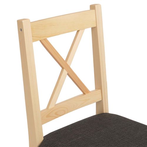 Lot De 2 Chaises De Salle à Manger Hwc-f77 Naturel, Rembourrage Noir