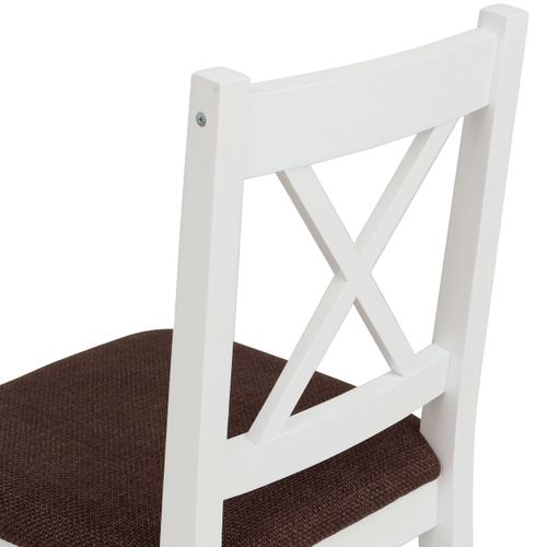 Lot De 4 Chaises De Salle à Manger Hwc-f77 Blanches, Rembourrage Noir