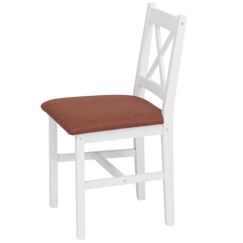 Lot De 4 Chaises De Salle à Manger Hwc-f77 Blanches, Rembourrage Terre-cuite