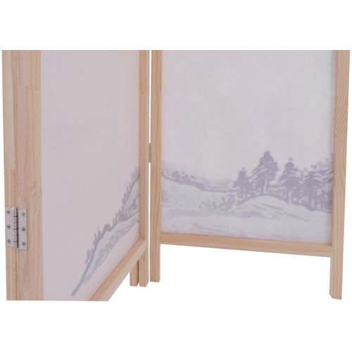 Paravent Hwc-o70 Bois Mvg Polyéthylène 170x137cm Paysage Fluvial