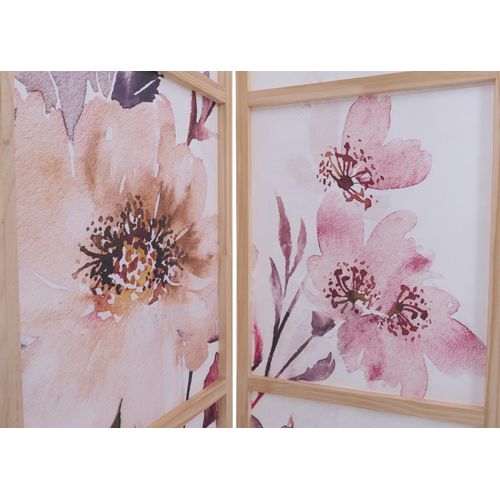 Paravent Hwc-o70 Bois Mvg Polyéthylène 170x137cm Fleurs