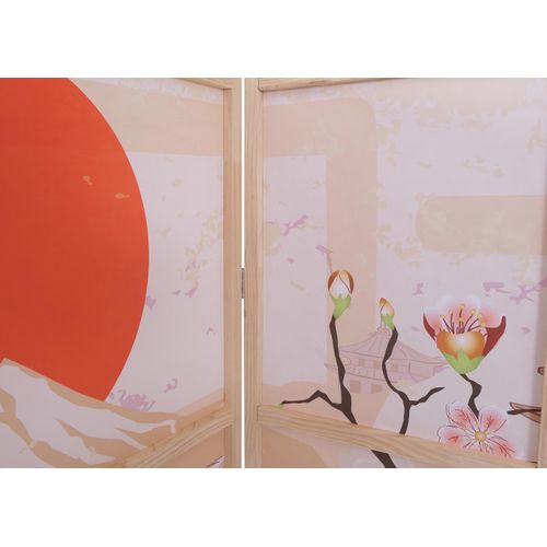 Paravent Hwc-o70 Bois Mvg Polyéthylène 170x227cm Fleurs De Cerisier