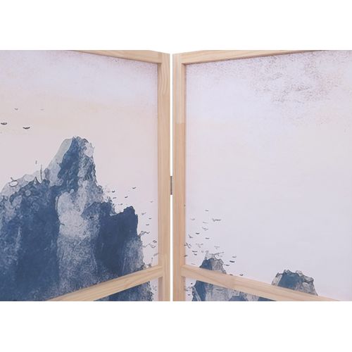 Paravent Hwc-o70 Bois Mvg Polyéthylène 170x227cm Montagnes