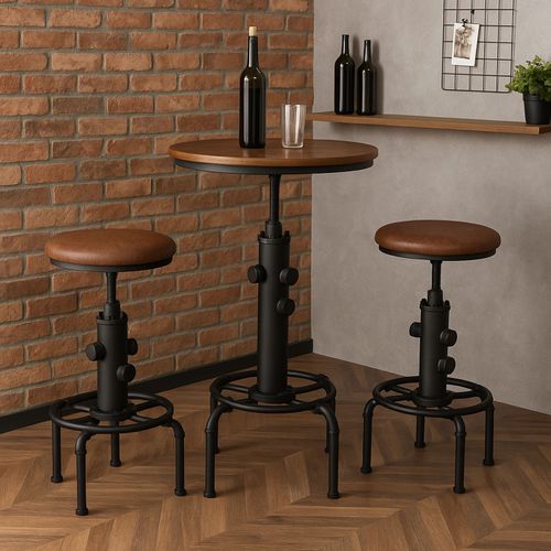 Lot De 2 Tabourets De Bar Hwc-n23 Marron