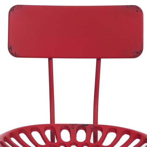 Tabouret De Bar Hwc-n26 Industrial Métal Rouge