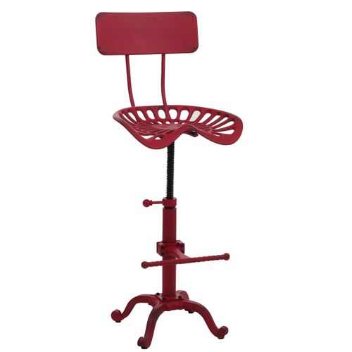 Tabouret De Bar Hwc-n26 Industrial Métal Rouge