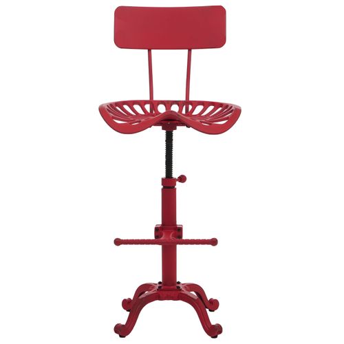 Tabouret De Bar Hwc-n26 Industrial Métal Rouge