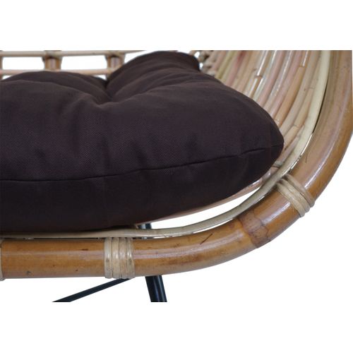 Chaise De Salle à Manger Hwc-p17 Kubu Rotin Métal Rembourrage Marron