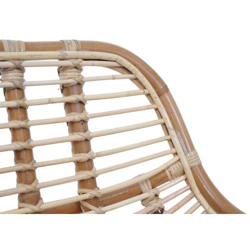 Chaise De Salle à Manger Hwc-p17 Kubu Rotin Métal Rembourrage Marron