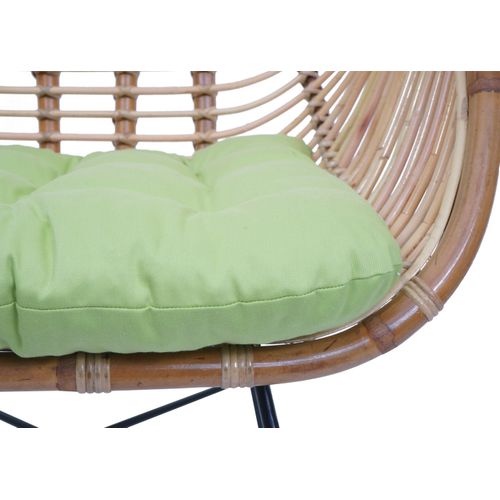 Chaise De Salle à Manger Hwc-p17 Kubu Rotin Métal Rembourrage Vert