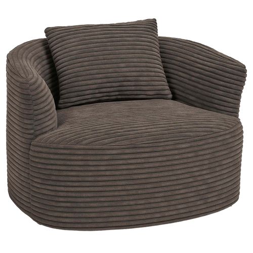 Fauteuil Hwc-p18 Tissu/textile Cord (370 G/m²) Marron