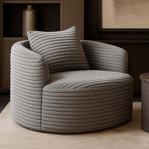 Fauteuil Hwc-p18 Tissu/textile Cord (370 G/m²) Gris Clair