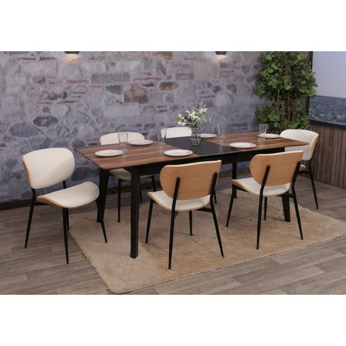 Lot De 6 Chaises De Salle à Manger Hwc-o45 280g/m² Naturel, Blanc