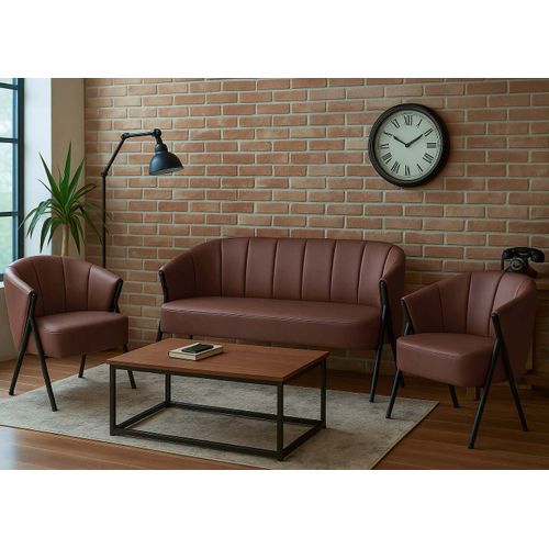 Fauteuil Hwc-p30 Simili Cuir Rouille