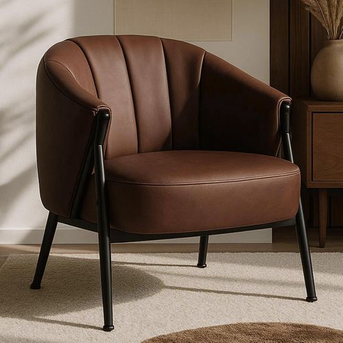 Fauteuil Hwc-p30 Simili Cuir Rouille