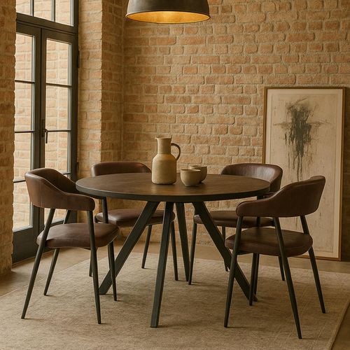 Lot De 2 Chaises De Salle à Manger Hwc-p29 En Similicuir Marron Foncé