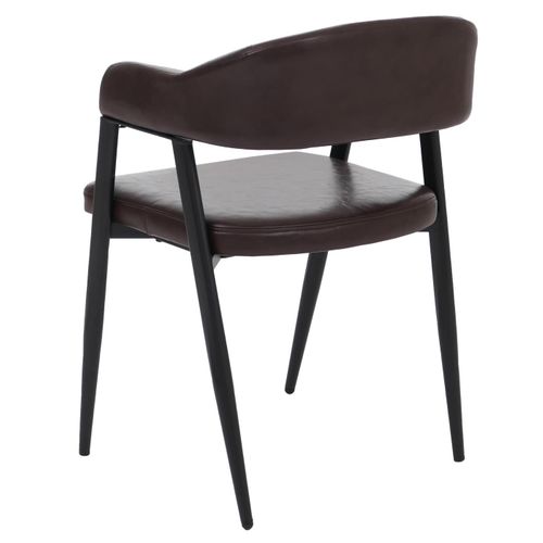Lot De 2 Chaises De Salle à Manger Hwc-p29 En Similicuir Marron Foncé