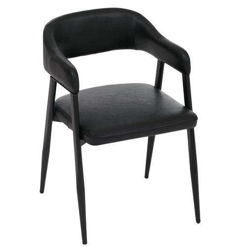 Lot De 2 Chaises De Salle à Manger Hwc-p29 En Similicuir Noir