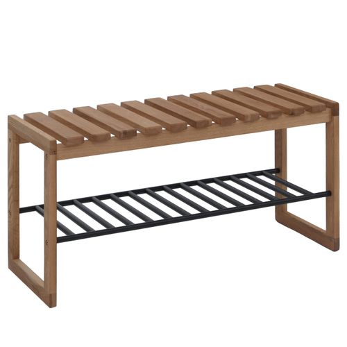 Banc De Vestiaire  Hwc-p57 45x88x30cm, Bois Massif Chêne