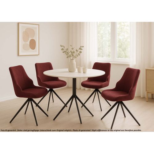 Lot De 2 Chaises De Salle à Manger Hwc-o48 Chenille (320g/m²) Bordeaux