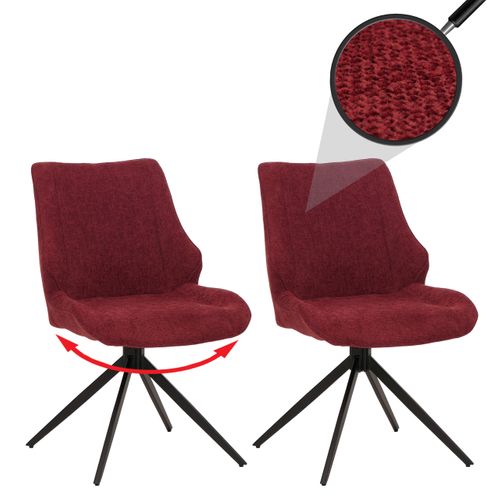 Lot De 2 Chaises De Salle à Manger Hwc-o48 Chenille (320g/m²) Bordeaux