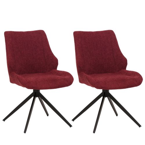 Lot De 2 Chaises De Salle à Manger Hwc-o48 Chenille (320g/m²) Bordeaux