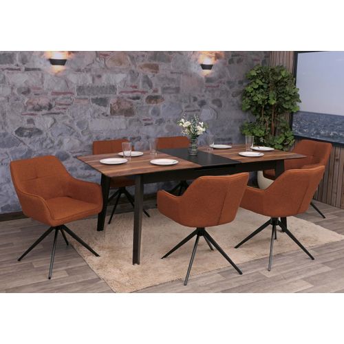 Lot De 6 Chaises De Salle à Manger Hwc-o47 Tissu 270 G/m² Terre-cuite
