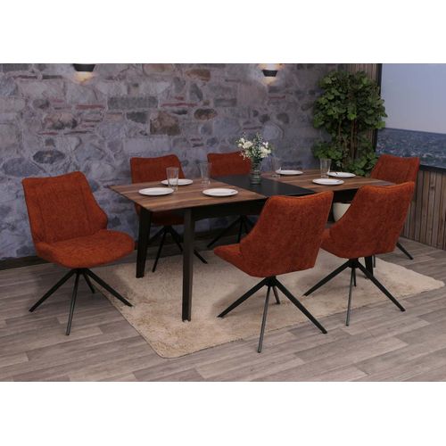 Lot De 6 Chaises De Salle à Manger Hwc-o48 Chenille (320g/m²)   Brun Rouge