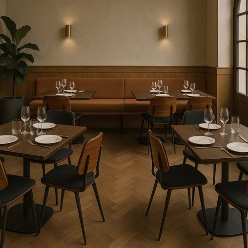 Lot De 6 Chaises De Salle à Manger Hwc-o44 Mvg Aspect Noyer, Gris Foncé