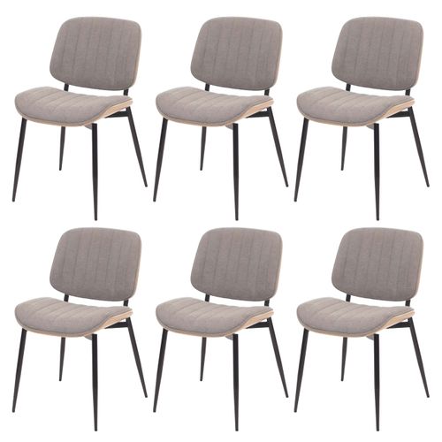 Lot De 6 Chaises De Salle à Manger Hwc-o44 Mvg Nature, Gris Clair