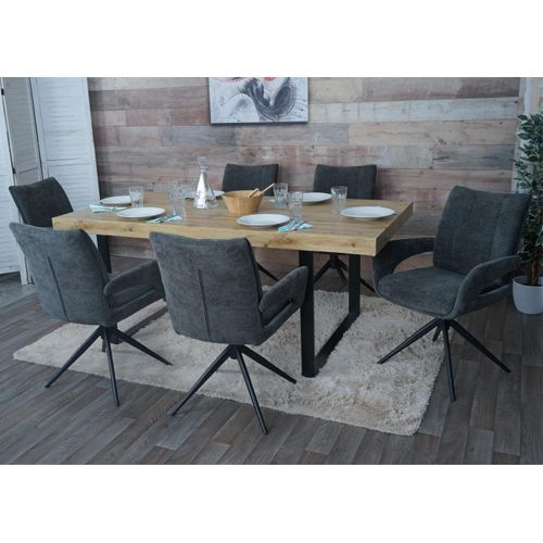 Lot De 6 Chaises De Salle à Manger Hwc-o78 Chenille (310 G/m²) Gris Foncé