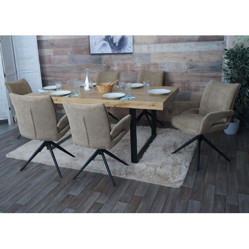 Lot De 6 Chaises De Salle à Manger Hwc-o78 Chenille (310 G/m²) Marron Clair