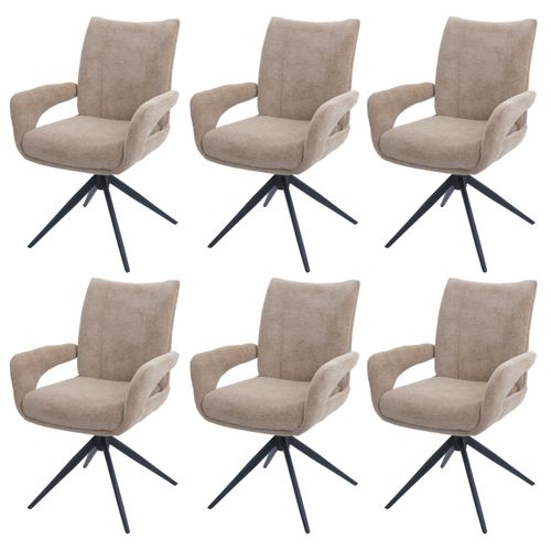 Lot De 6 Chaises De Salle à Manger Hwc-o78 Chenille (310 G/m²) Marron Clair