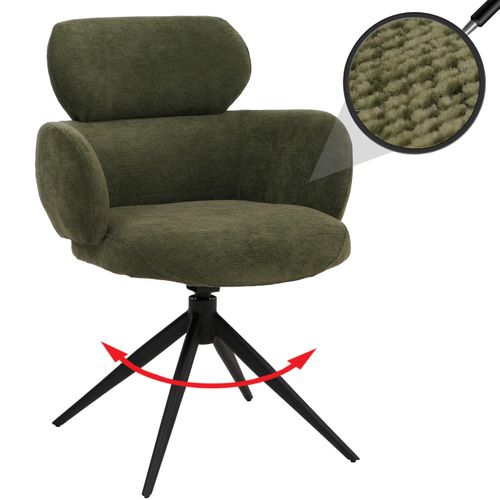 Chaise De Salle à Manger Hwc-o77 Tissu (310 G/m²) Chenille   Vert Olive