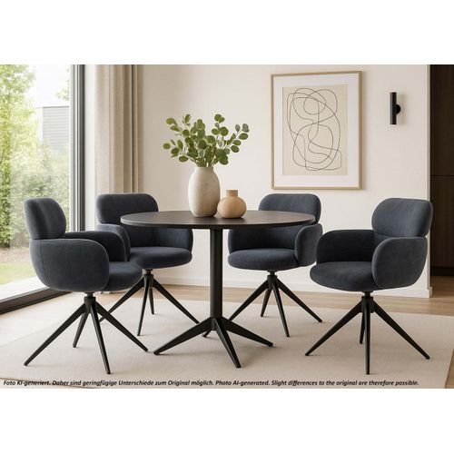 Chaise De Salle à Manger Hwc-o77 (310 G/m²) Chenille Gris-bleu