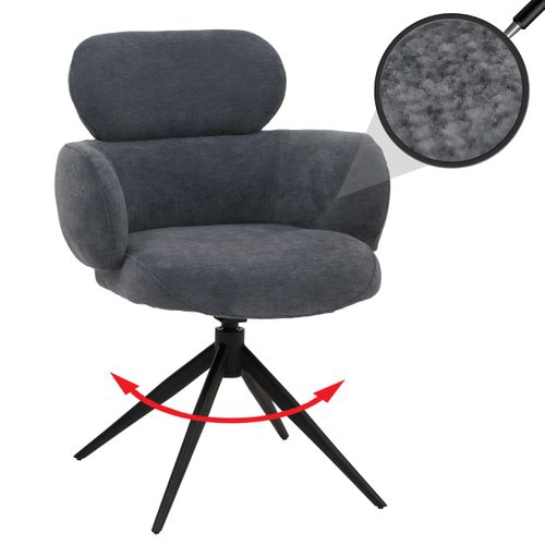 Chaise De Salle à Manger Hwc-o77 (310 G/m²) Chenille Gris-bleu