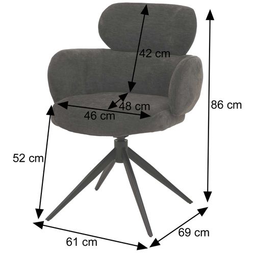 Chaise De Salle à Manger Hwc-o77 (310 G/m²) Chenille Gris-bleu