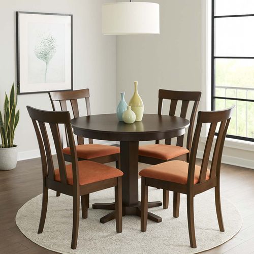 Lot De 2 Chaises De Salle à Manger Hwc-g46 En Bois Massif Piètement Foncé, Orange