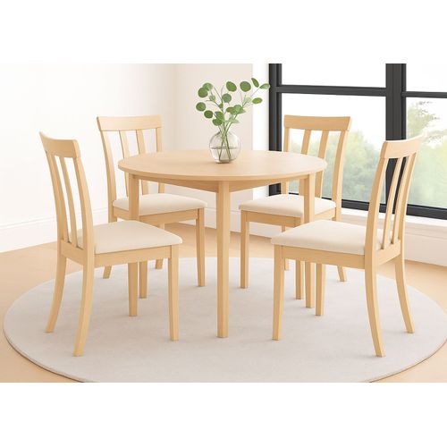 Lot De 2 Chaises De Salle à Manger Hwc-g46 Piètement Couleur Naturelle, Beige