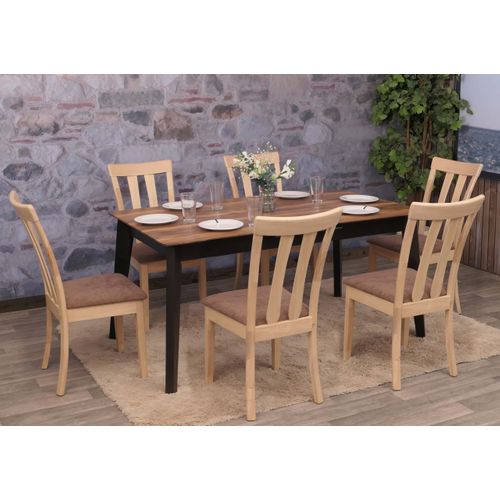 Lot De 6 Chaises De Salle à Manger Hwc-g46 Piètement Couleur Naturelle, Marron