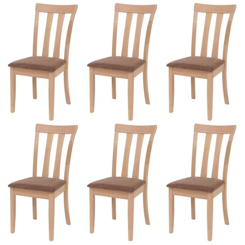 Lot De 6 Chaises De Salle à Manger Hwc-g46 Piètement Couleur Naturelle, Marron