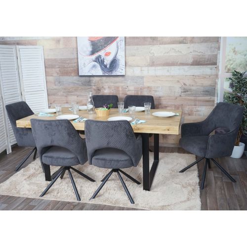 Lot De 6 Chaises De Salle à Manger Hwc-k30 Tissu/textile Corde-gris Foncé