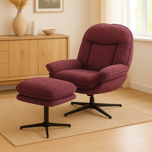 Fauteuil Relax Avec Repose-pieds Hwc-p32 Chenille (370 G/m²) Baie