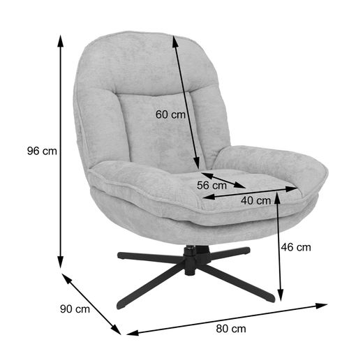 Fauteuil Relax Avec Repose-pieds Hwc-p32 Chenille (370 G/m²) Gris