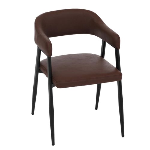 Lot De 6 Chaises De Salle à Manger Hwc-p29 En Similicuir Rouge Rouille